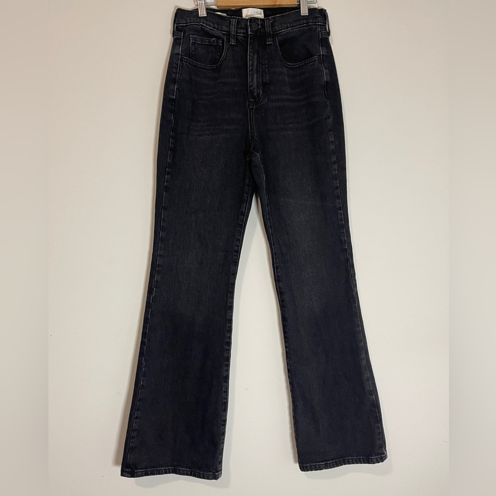 Universal Thread Womens Jeans Sz 4 Ash Black High Rise Flare Denim Tall Girl